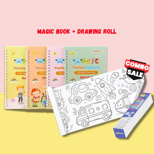 Pack of 4 Book + Drawing Roll
