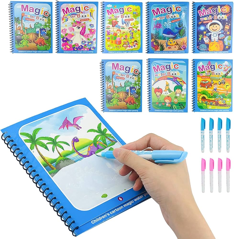 Reusable Water Coloring Book Set (Pack of 1)