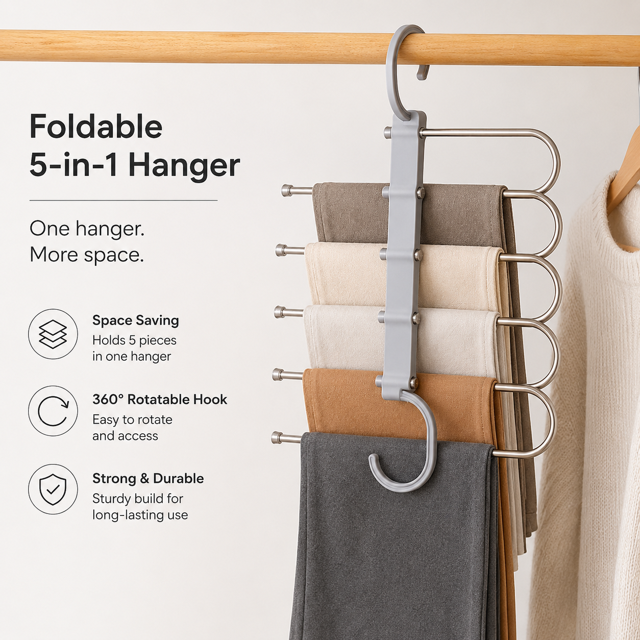 Foldable 5-in-1 Hanger