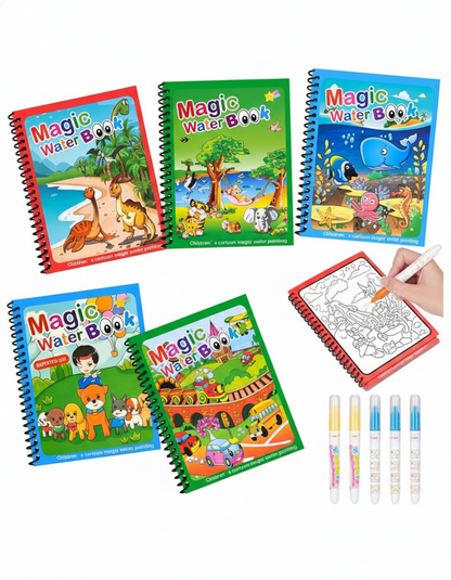 Reusable Water Coloring Book Set (Pack of 1)