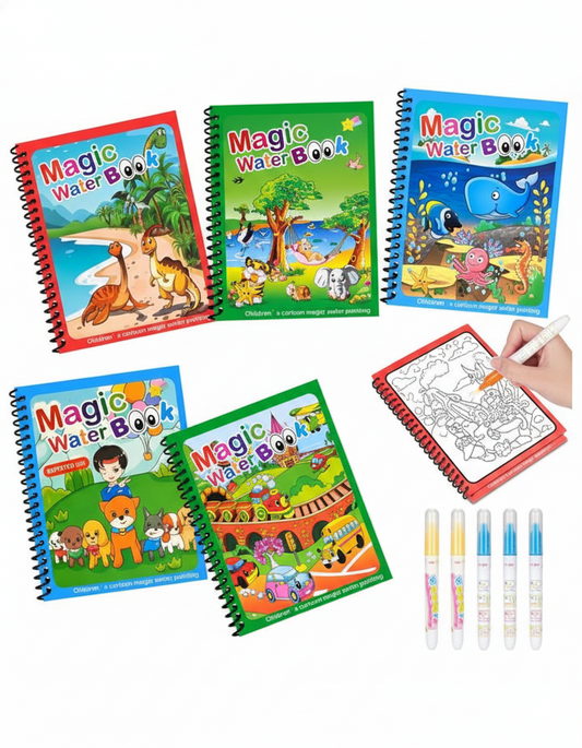 Reusable Water Coloring Book Set (Pack of 1)
