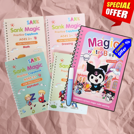 Pack of 4 Book + 10 Refills , FREE Gifts